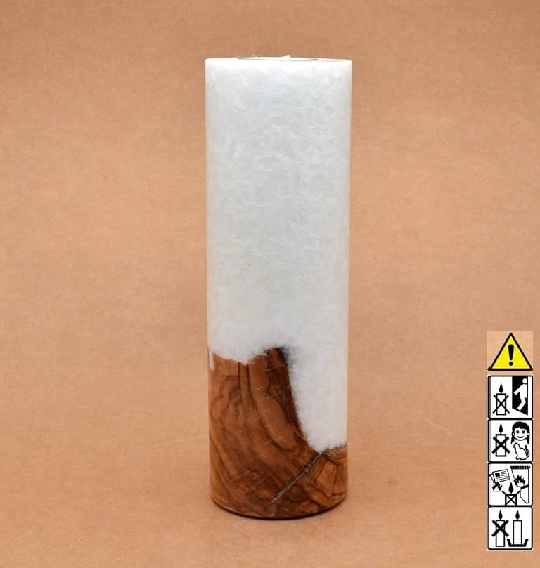 Hochzeitskerze, Kerze mit Holzeinsatz, Teelicht rund, Stearin, im Kerzen online Shop für Hochzeiten bestellen, günstig kaufen.