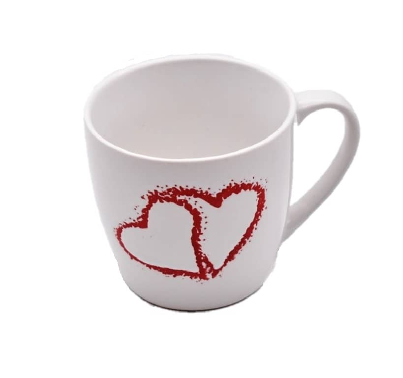 Tasse gro? mit zwei Herzen 0,4l Eine nachhaltige Art Tee aufzugiesen. Wiederverwendbar und leicht zu reinigen. Sp?lmaschinengeeignet