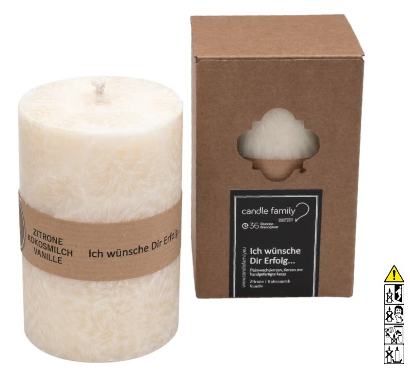 Stearinkerze Spruch Erfolg Nachhaltige Stearinkerze Spruch, Ich wünsche dir Erfolg, 65 x 100 Brenndauer 36 h online kaufen