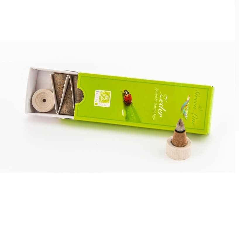 Zeder Räucherkegel - Green Line 16 g Räuchern mit Zeder Räucherkegel - Green Line 16 g